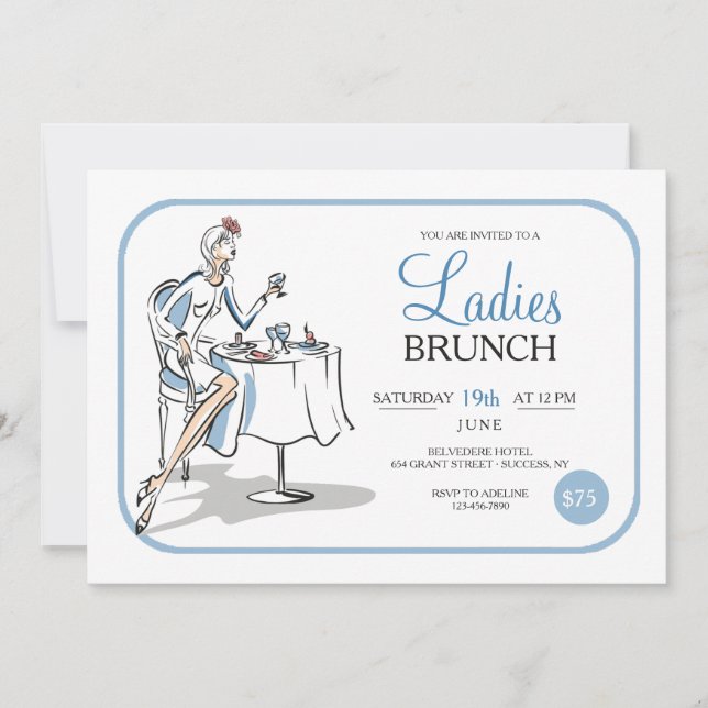 Invitation Brunch pour dames (Devant)