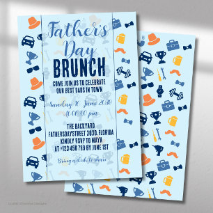 Invitation brunch pour la fête des Pères avec icôn