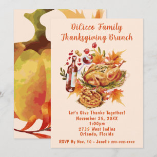Invitation Brunch Thanksgiving en famille