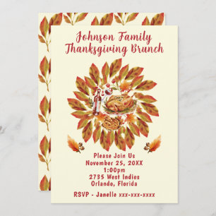 Invitation Brunch Thanksgiving en famille
