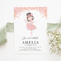 Brunette Ballerina en Robe Rose Anniversaire Flora