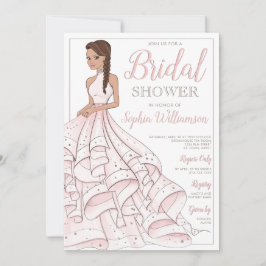 Invitation Brunette Parties scintillant Glam Bride Fête des m