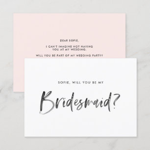 Invitation Brush Letch Blush Serez-Vous Ma Femme D'Accueil