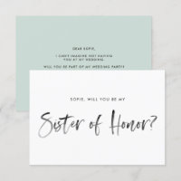 Brush Lettering Mint Be Ma soeur d'honneur