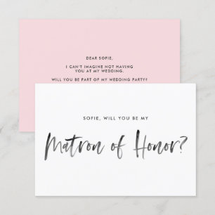 Invitation Brush Letting Pink Be My Matron of Honor