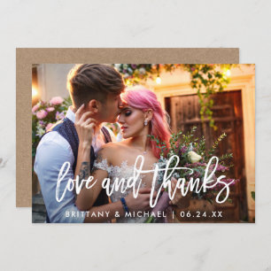 Invitation Brush Script Love and Thanks Mariage Kraft Card