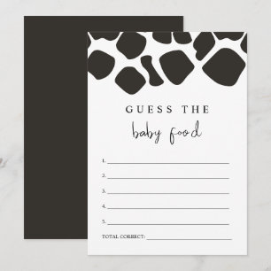 Invitation BRYNDLE Modern Cow Imprimer Guess the Baby Food Ga