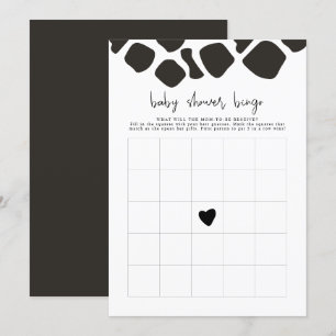 Invitation BRYNDLE Moderne Vache Imprimer Baby shower Bingo J