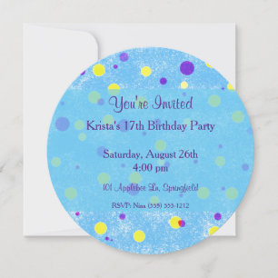 Invitation Bubble Point Birthday Circle