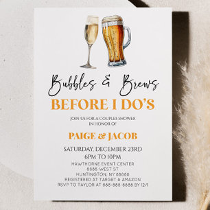 Invitation Bubbles Brews avant que je ne Mariage Couples Douc