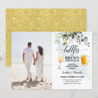 Invitation Bubbles & Brews Couples Douche