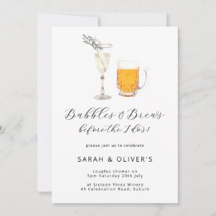 Invitation Bubbles & Brews Douche Bière moderne & Champagne