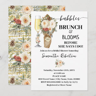 Invitation Bubbles Brunch & Bloom Enterrement de Vie de Jeune