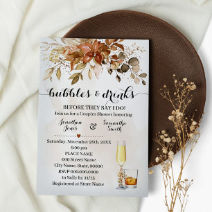 Invitation Bubbles et Boissons Couples Douche Automne