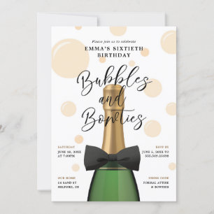 Invitation Bubbles et Bowties 60e anniversaire