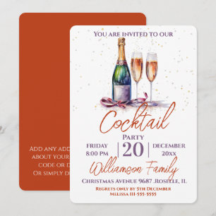 Invitation Bubbly de fête cocktail