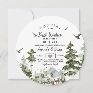 Invitation Bûcheron Couple de pins des bois Douche