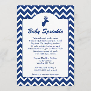 Invitation Buck Baby Sprinkings invitations, baby shower garç