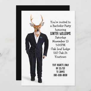 Invitation Buck In a Tuxedo pour Bachelor Party