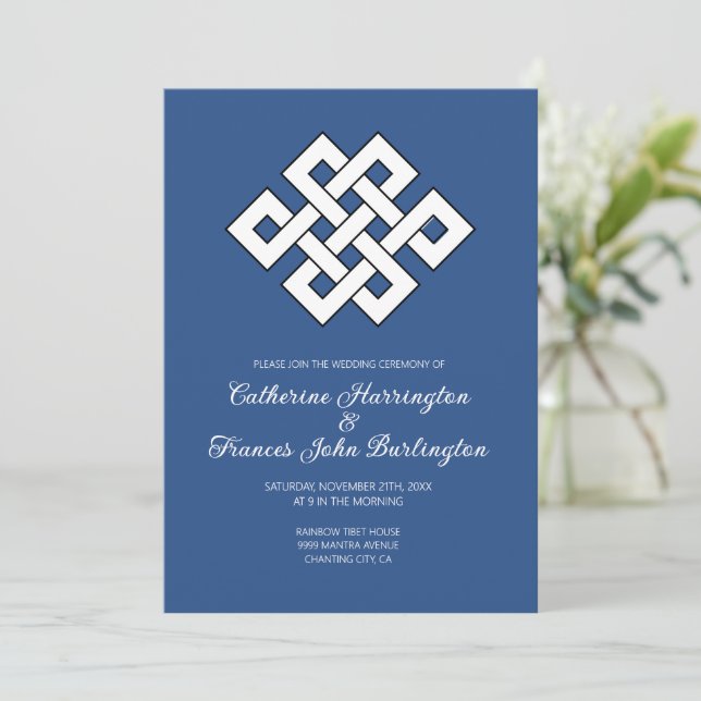 Invitation Buddhism Endless Knot Buddhist Wedding Ceremony  (Debout devant)