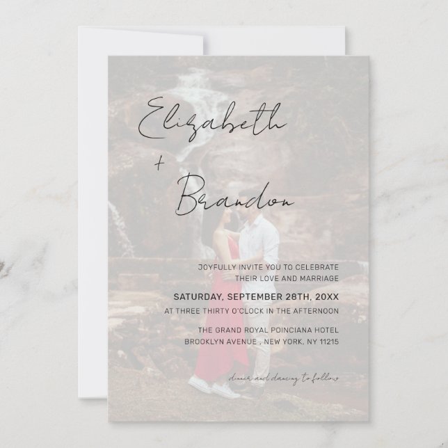 Invitation Budget 5 Photos Mariage QR Code RSVP (Devant)