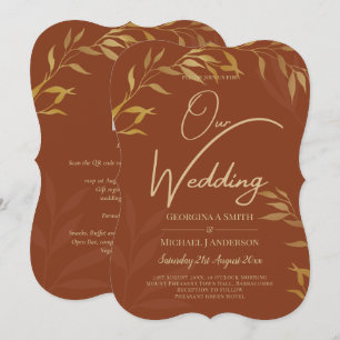 Invitation Budget All-in-1 Rustic Terracotta GOLD Mariage
