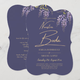 Invitation BUDGET All-In-1 Wisteria Dusty Purple Gold Mariage