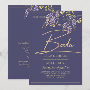 Invitation BUDGET All-In-1 Wisteria Dusty Purple Gold Mariage