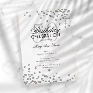 Invitation Budget Anniversaire Fête Parties scintillant Argen