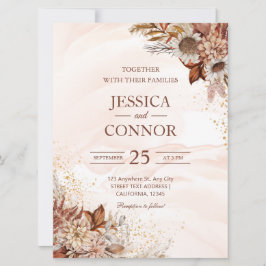 Invitation Budget Automne Aquarelle Florale Mariage