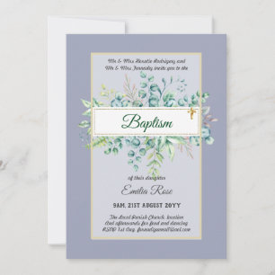 Invitation Budget BAPTISM Baptiser la verdure Feuilles Invita