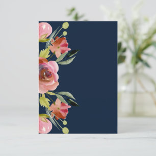 Invitation Budget blanc Joli mariage floral rose