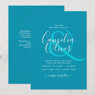 Invitation BUDGET Bondi Blue Monochrome Mariage