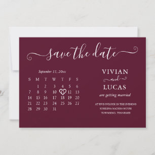 Invitation Budget Calendrier minimaliste de Bourgogne moderne