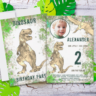 Invitation Budget de la fête du 2e anniversaire de Dinosaur