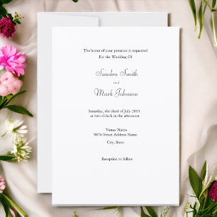 Invitation budget élégant et simple style classiqu