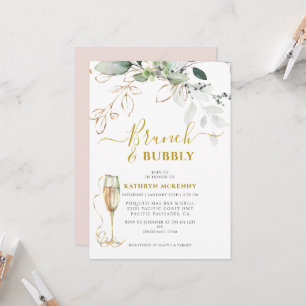 Invitation Budget Eucalyptus Gold Rose Blush Fête des mariées