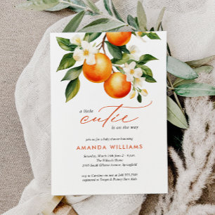 Invitation Budget Little Cutie Orange Clementine Baby shower