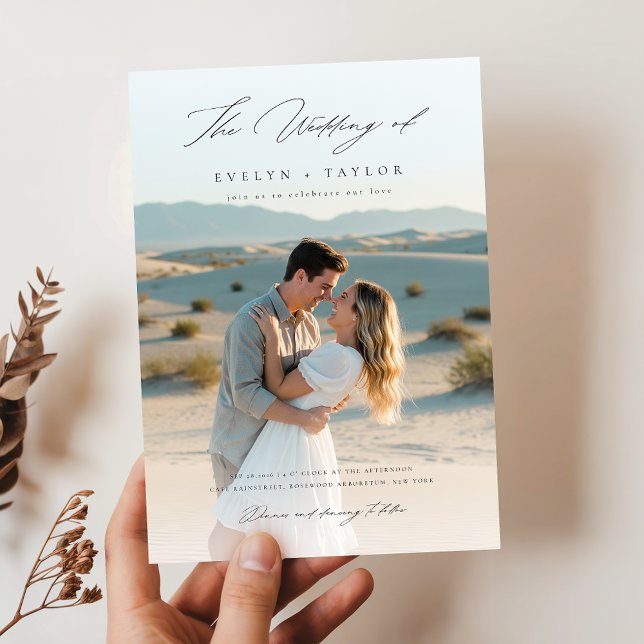 Invitation Budget Modern Boho 2 Photo Wedding (Créateur téléchargé)