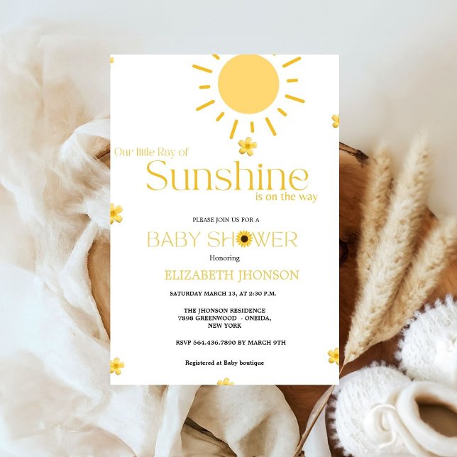 Invitation Budget notre petit baby shower de tournesol solair (Créateur téléchargé)
