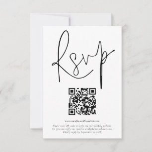 Invitation Budget QR Code de mariage de script RSVP