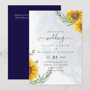 Invitation Budget Sunflowers Rustic Woodland Garden Mariage