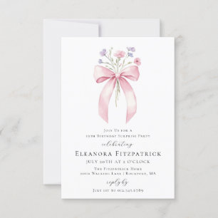 Invitation BUDGET SURPRISE PARTY 19e anniversaire Bow Invitat