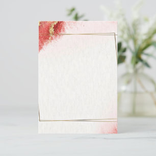 Invitation Budget vierge Élégant mariage rouge et or
