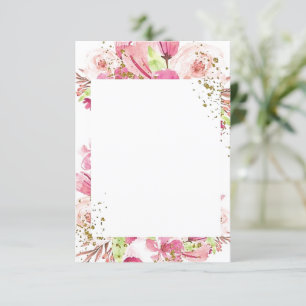 Invitation Budget vierge Fantastique mariage floral rose 