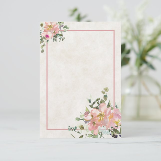 Invitation Budget vierge Fard et coquille d'œuf floral mariag (Debout devant)