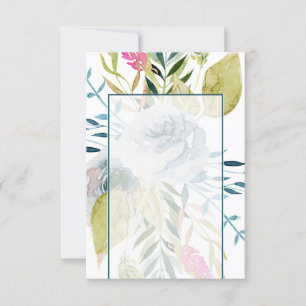 Invitation Budget vierge Fleurs aquarelles bleues mariage