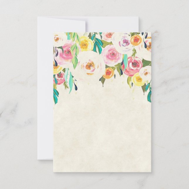 Invitation Budget vierge Fleurs pastel mariage  (Devant)