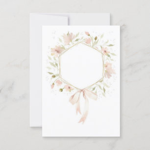 Invitation Budget vierge Fleurs rose pastel mariage