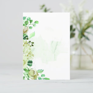 Invitation Budget vierge Fleurs vertes mariage